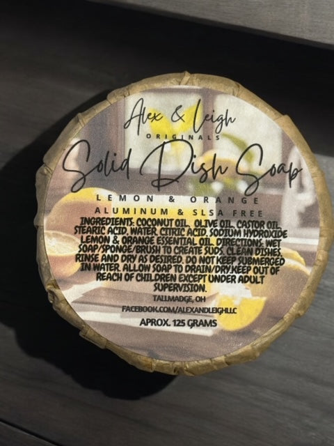 Natural Solid Dish Soap | No Soap Scum | No Sulfates | No Parabens | No Harmful Chemicals | NO Aluminum |