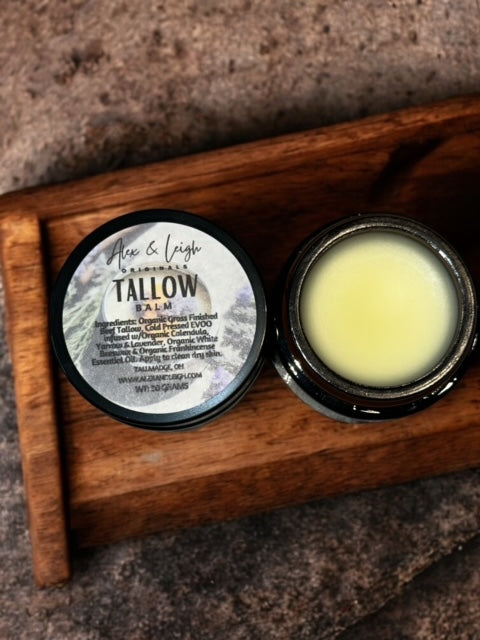 Tallow Balm | w/Natural & Organic Ingredients | Natural Skincare | No additives | Scented w/ Organic Frankincense Essential Oil |
