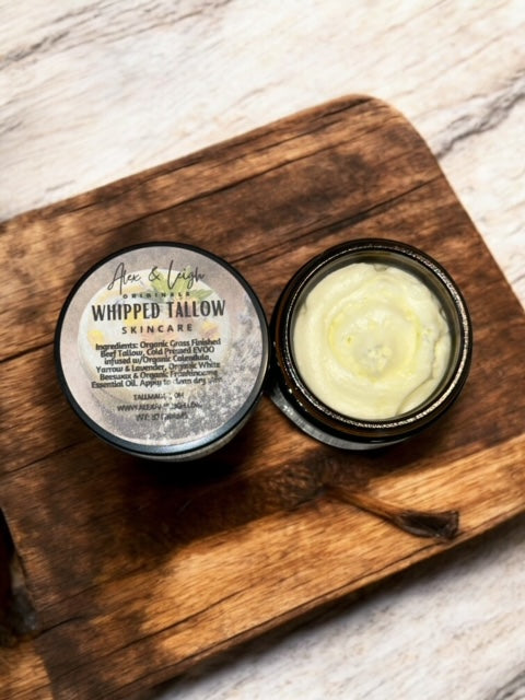 Whipped Tallow Balm | w/Natural & Organic Ingredients | Natural Skincare | No additives | Scented w/ Organic Frankincense Essential Oil |