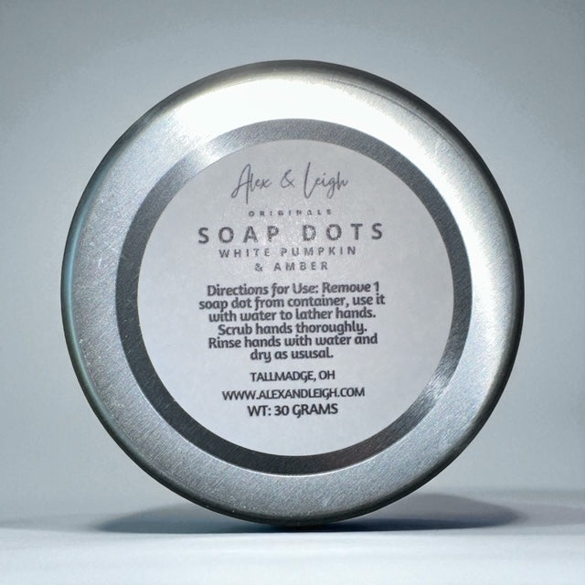 Soap Dots | All-Natural Single Use Soap | White Pumpkin & Amber |
