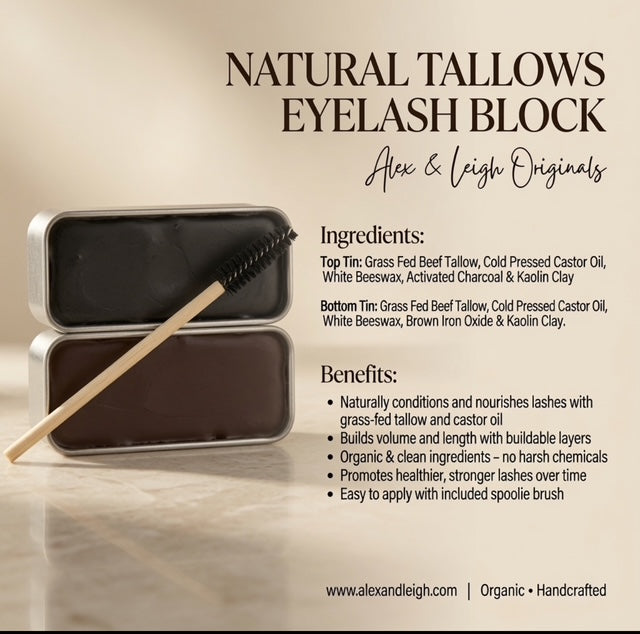 Tallow Eyelash and Eyebrow Tint Block | Organic Ingredients |