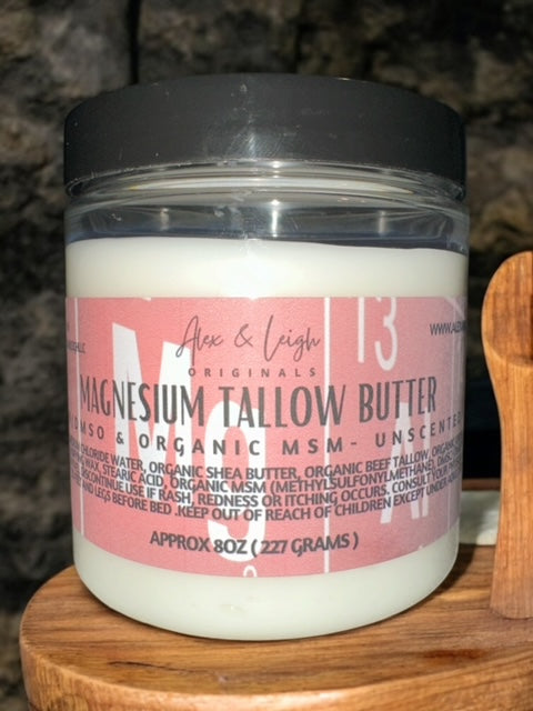 Magnesium Tallow Butter | Enhanced w/DMSO and Organic MSM | Organic Ingredients | Natural Ingredients |