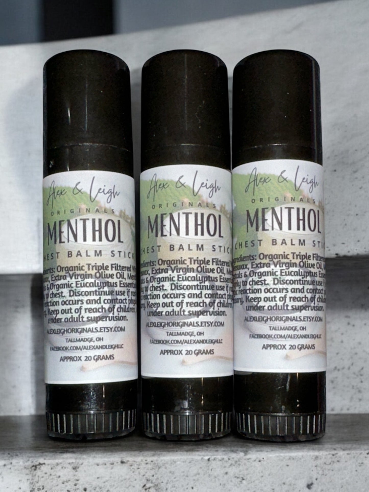 Menthol Chest Balm Stick | ALL Natural | NO Petroleum Based Ingredients |