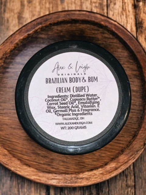 Brazilian Body & Bum Cream | ALL Natural | Made w/Carrot Seed Oil | Dupe |