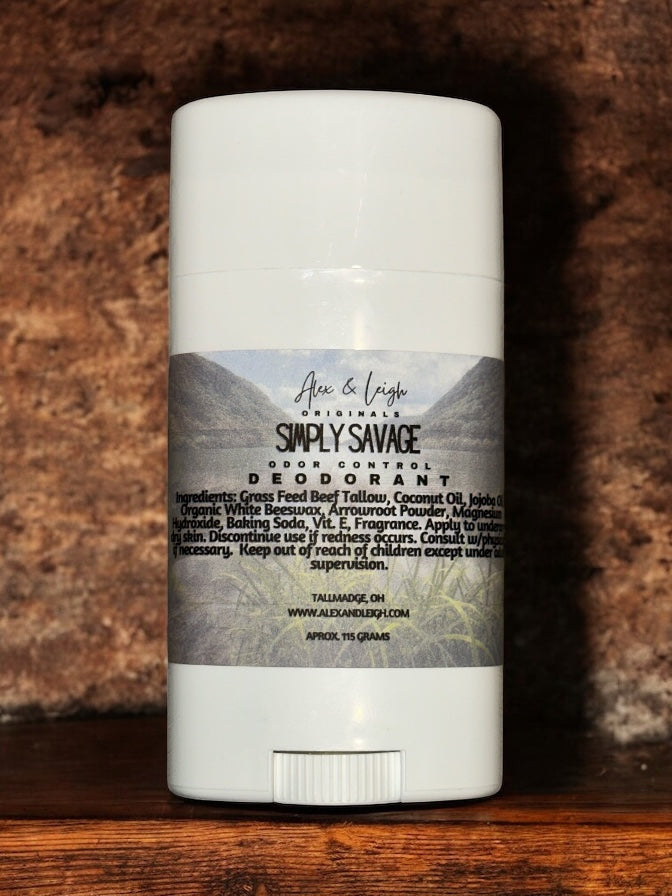 Tallow Stick Deodorant | Aluminum FREE | Odor Control | W/Baking Soda | Natural & Organic Ingredients |