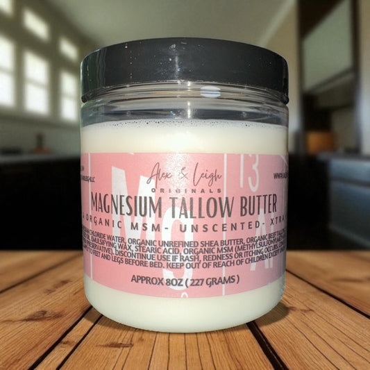 Magnesium Tallow Butter | EXTRA Strength | Enhanced w/DMSO and Organic MSM | Organic Ingredients | Natural Ingredients |