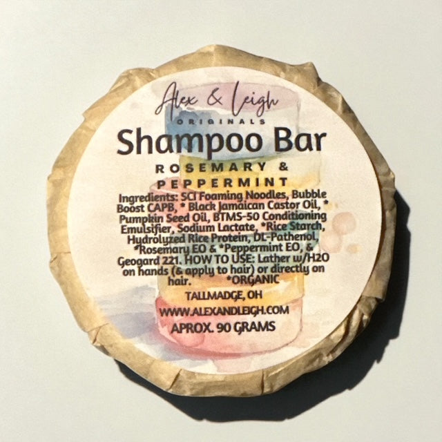 Rice Protein Solid Shampoo Bar | Sulphate and Paraben FREE | Rosemary & Peppermint EO |