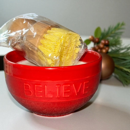 SOLID DISH SOAP | Natural Dish Soap | Lemon Scented | Holiday Bowl |