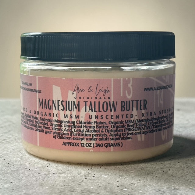 Magnesium Tallow Butter | EXTRA Strength | Enhanced w/DMSO and Organic MSM | Organic Ingredients |