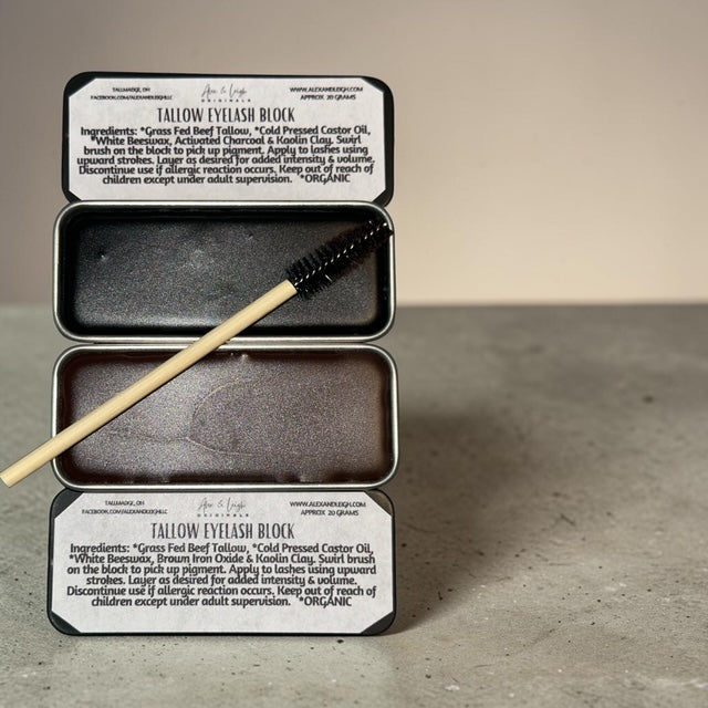Tallow Eyelash and Eyebrow Tint Block | Organic Ingredients |